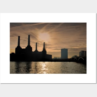 Battersea Power Station River Thames London Posters and Art